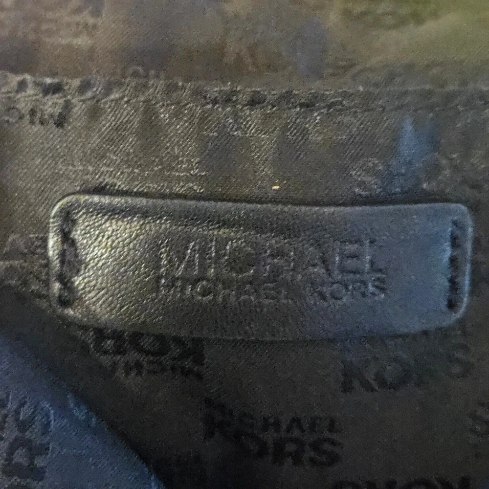 Michael Kors Black Leather‎ Hobo Bag Silver Ring Hardware MK Charm Shoulder Bag